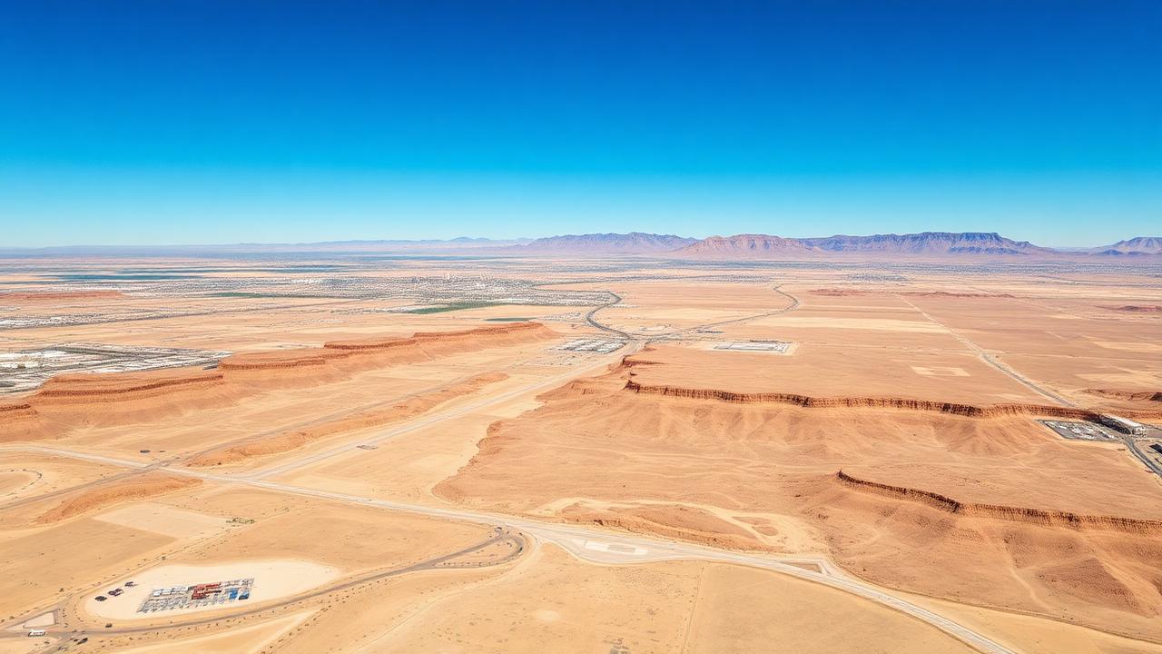 Aerial view of the Southern Nevada desert valley